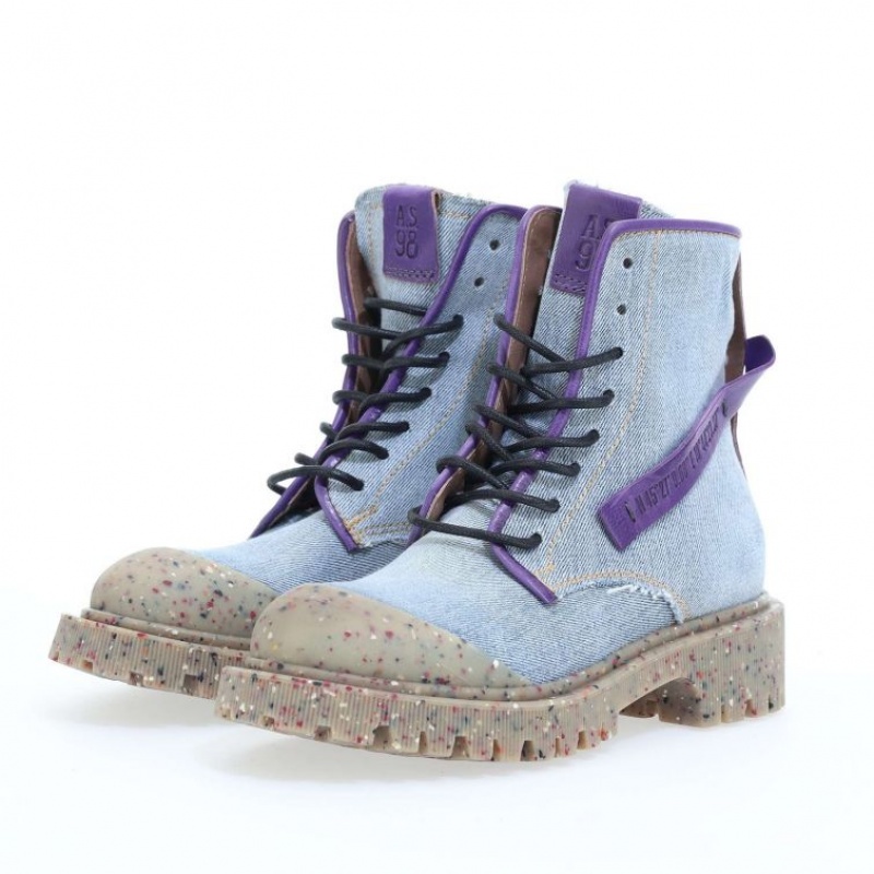 Ankle boots A.S.98 Case Femme Bleu Violette | FR-157093PJY