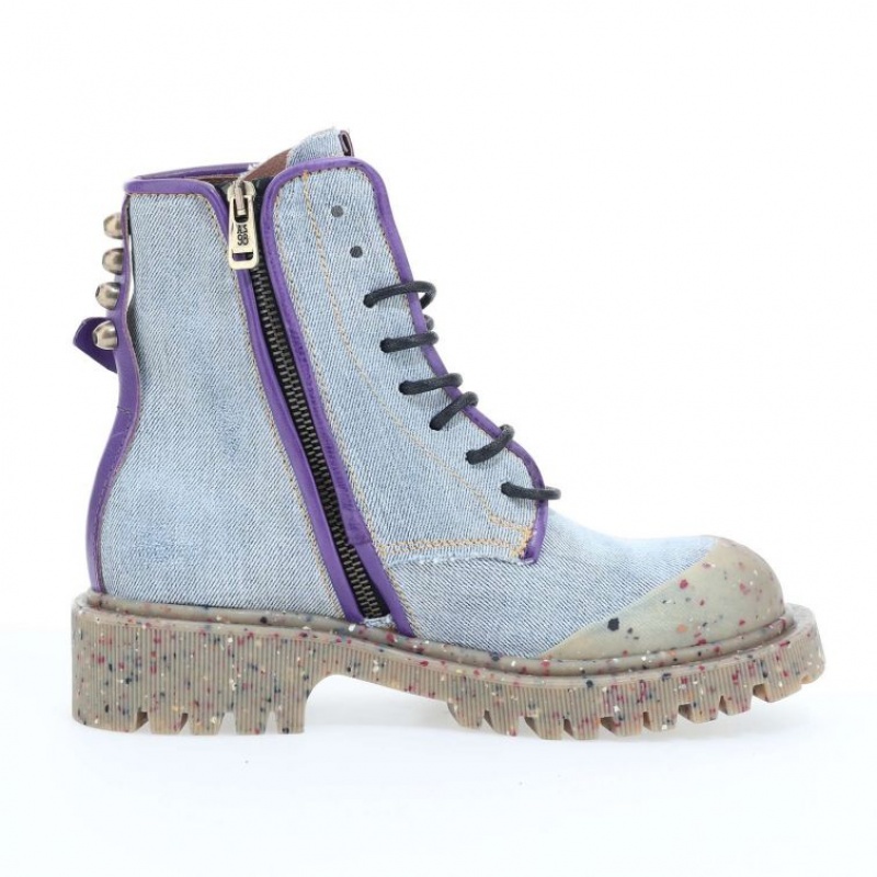 Ankle boots A.S.98 Case Femme Bleu Violette | FR-157093PJY