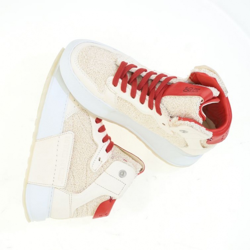 Basket A.S.98 Hammond Femme Blanche Rouge | FR-702496VUA