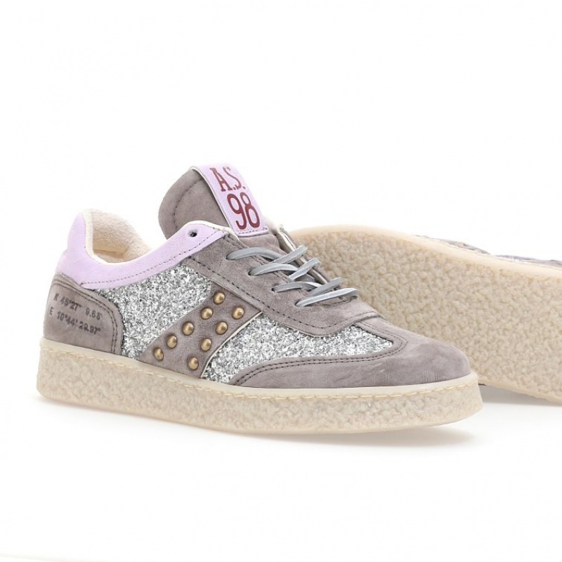 Basket A.S.98 Roxy Femme Violette Grise | FR-587294ERA