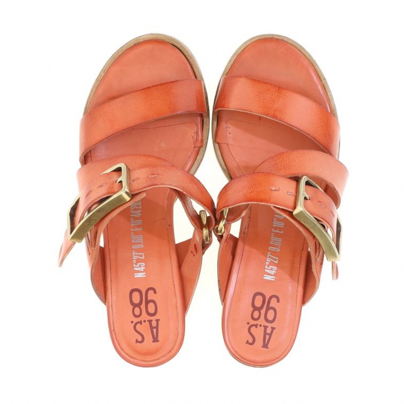 Sandale A.S.98 Bernardine Femme Orange | FR-475236HQP