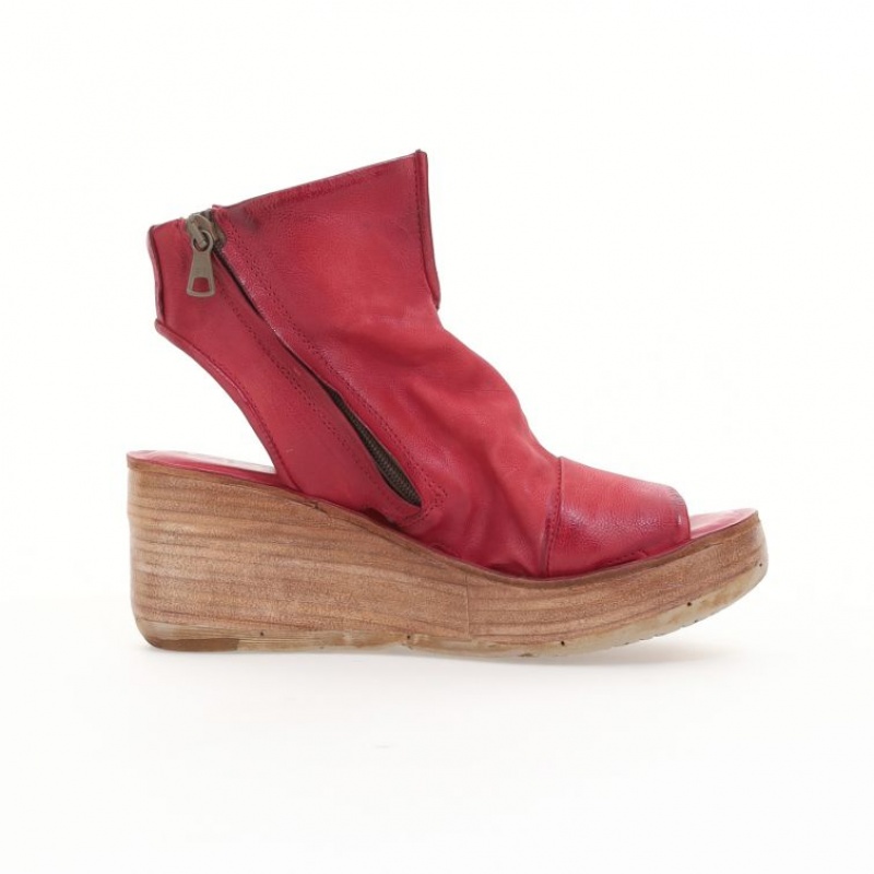 Sandale A.S.98 Nowell Femme Rouge Foncé | FR-461820ILN