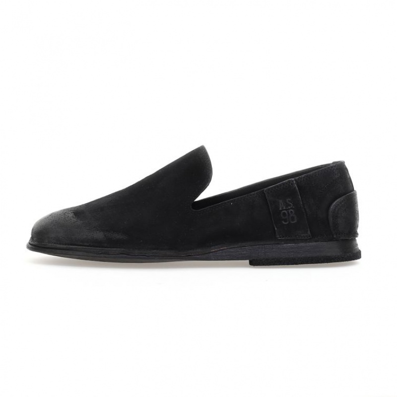 flat shoes A.S.98 Alberic Homme Noir | FR-827156SEA