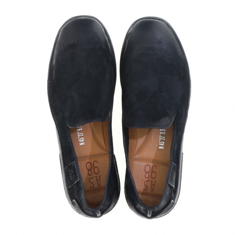 flat shoes A.S.98 Alberic Homme Noir | FR-827156SEA