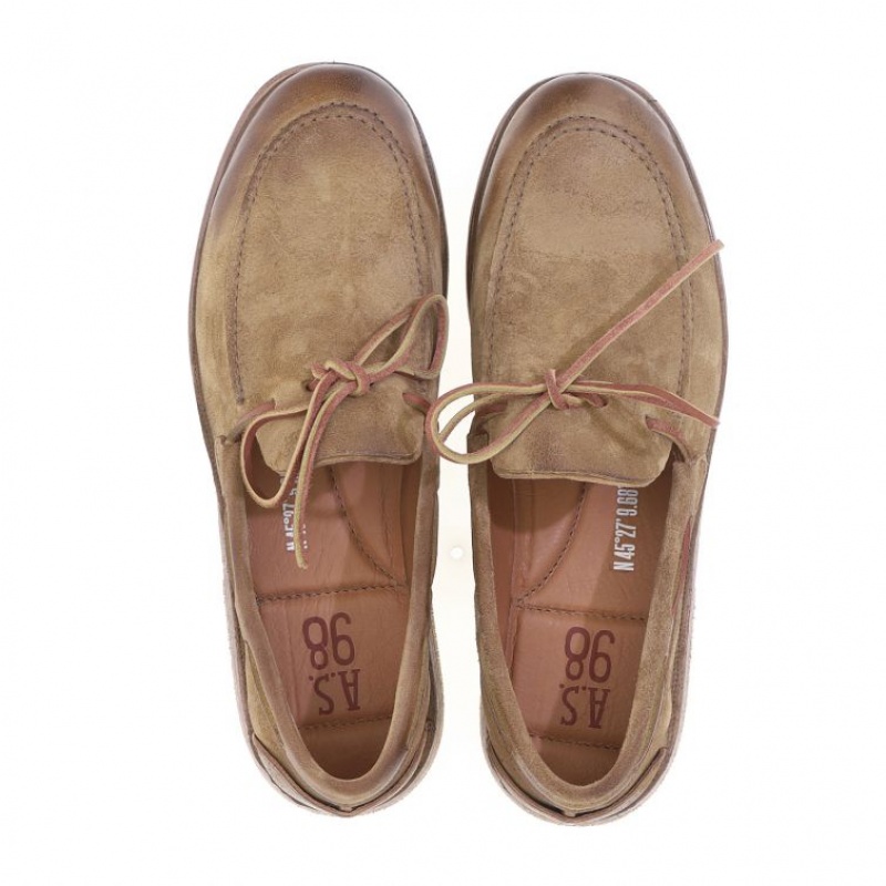 flat shoes A.S.98 Aldous Homme Marron Clair | FR-024865IOK