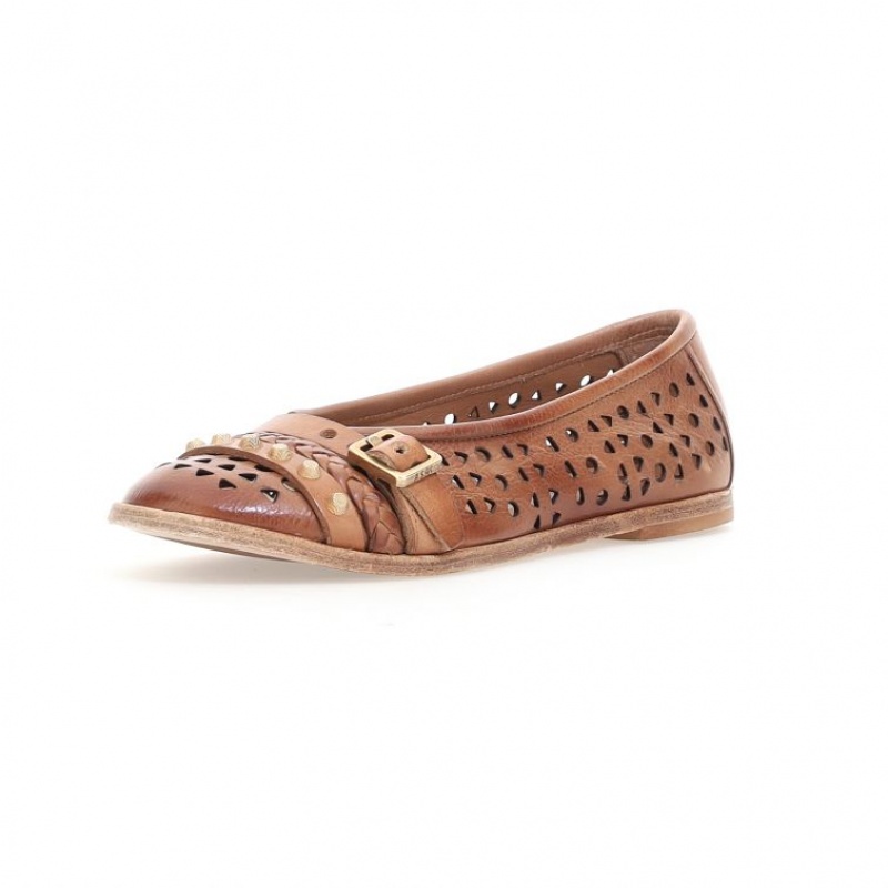 flat shoes A.S.98 Jakki Femme Marron | FR-709286TZR