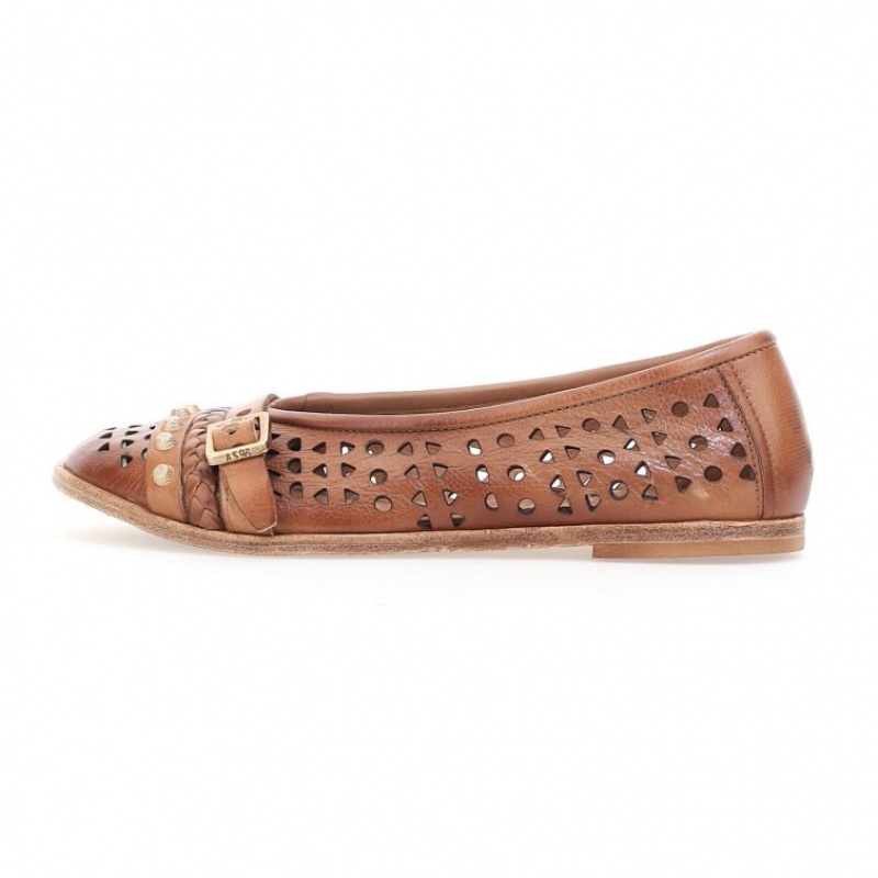 flat shoes A.S.98 Jakki Femme Marron | FR-709286TZR