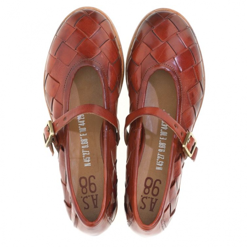 flat shoes A.S.98 Janae Femme Bordeaux | FR-536871VTX