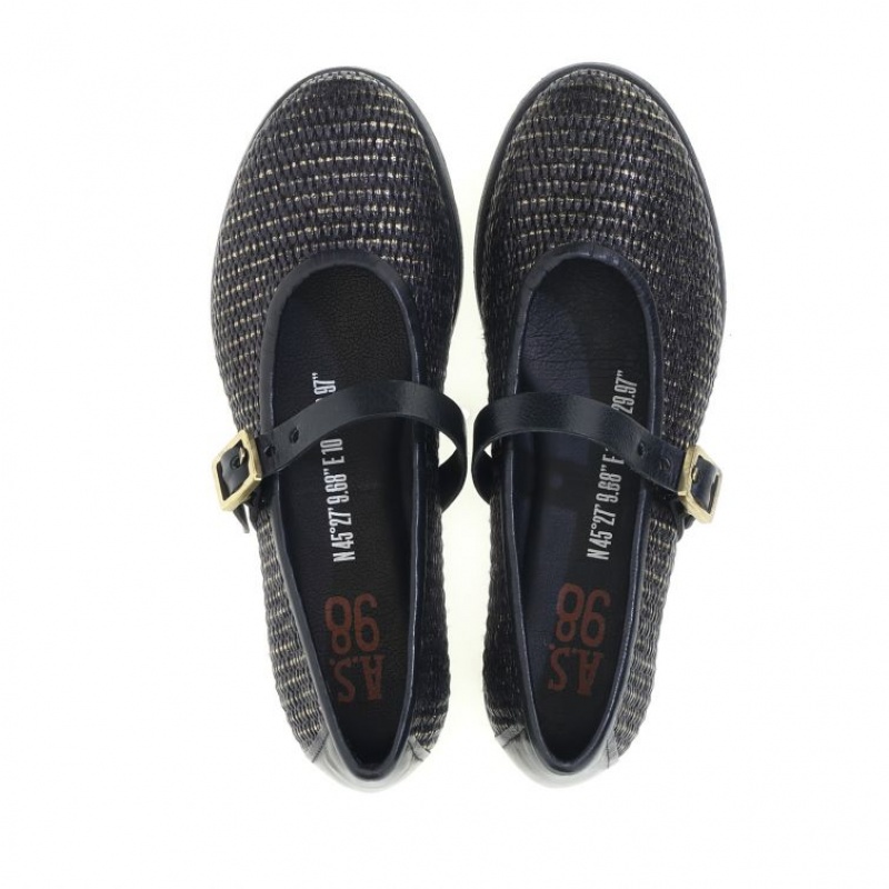 flat shoes A.S.98 Janet Femme Noir | FR-143209MXD