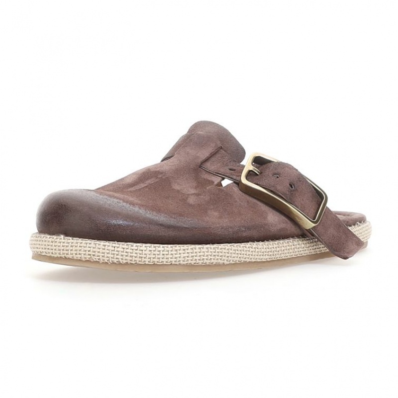 flat shoes A.S.98 Mules Mike Homme Marron | FR-062395FYI