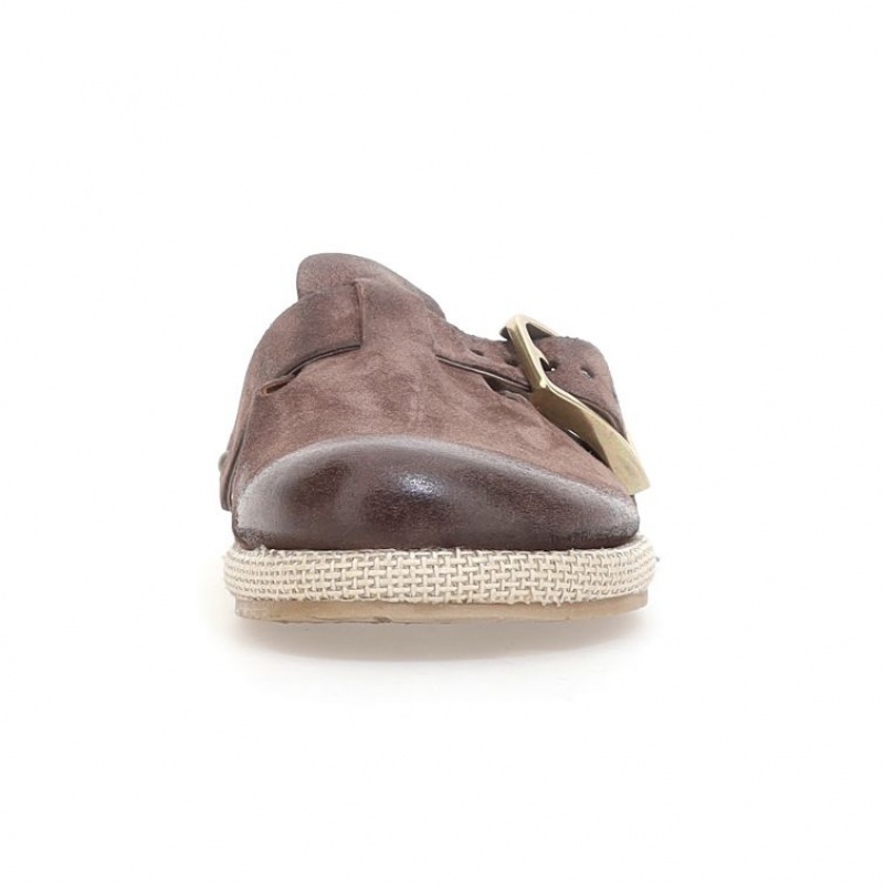 flat shoes A.S.98 Mules Mike Homme Marron | FR-062395FYI