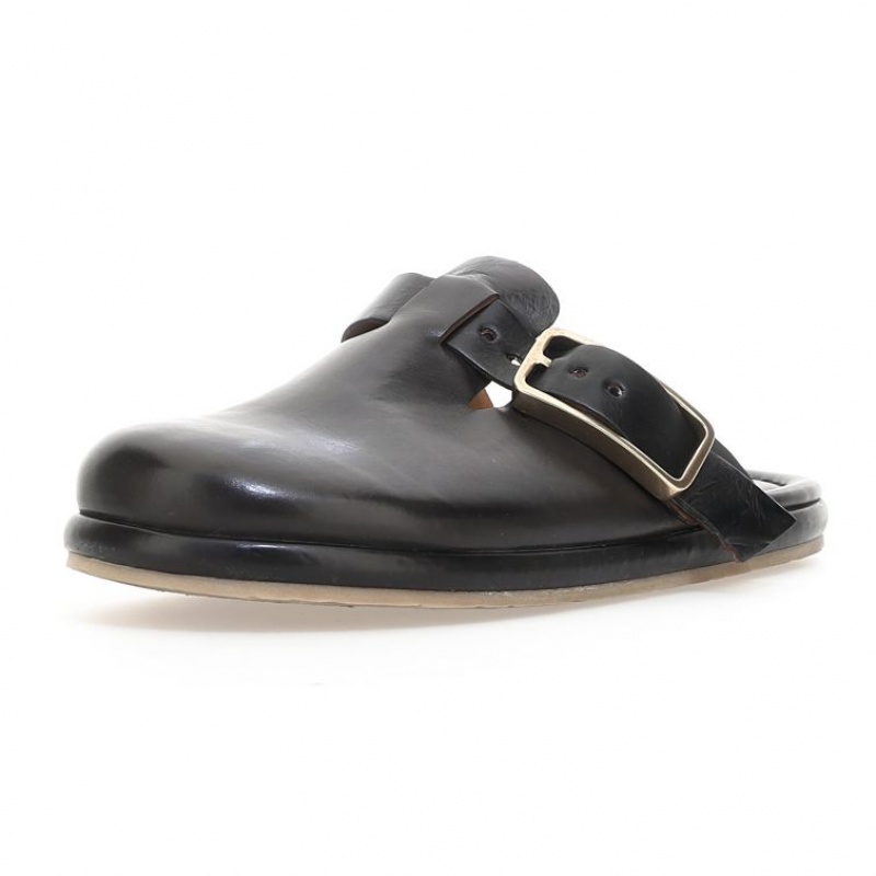 flat shoes A.S.98 Mules Mike Homme Noir | FR-759346LDY