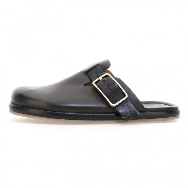 flat shoes A.S.98 Mules Mike Homme Noir | FR-759346LDY