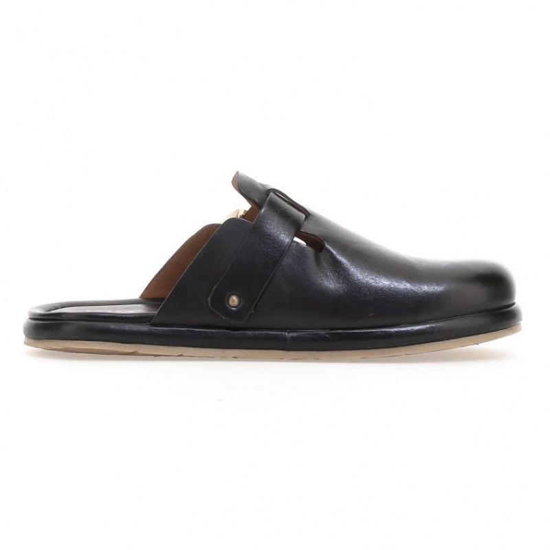 flat shoes A.S.98 Mules Mike Homme Noir | FR-759346LDY