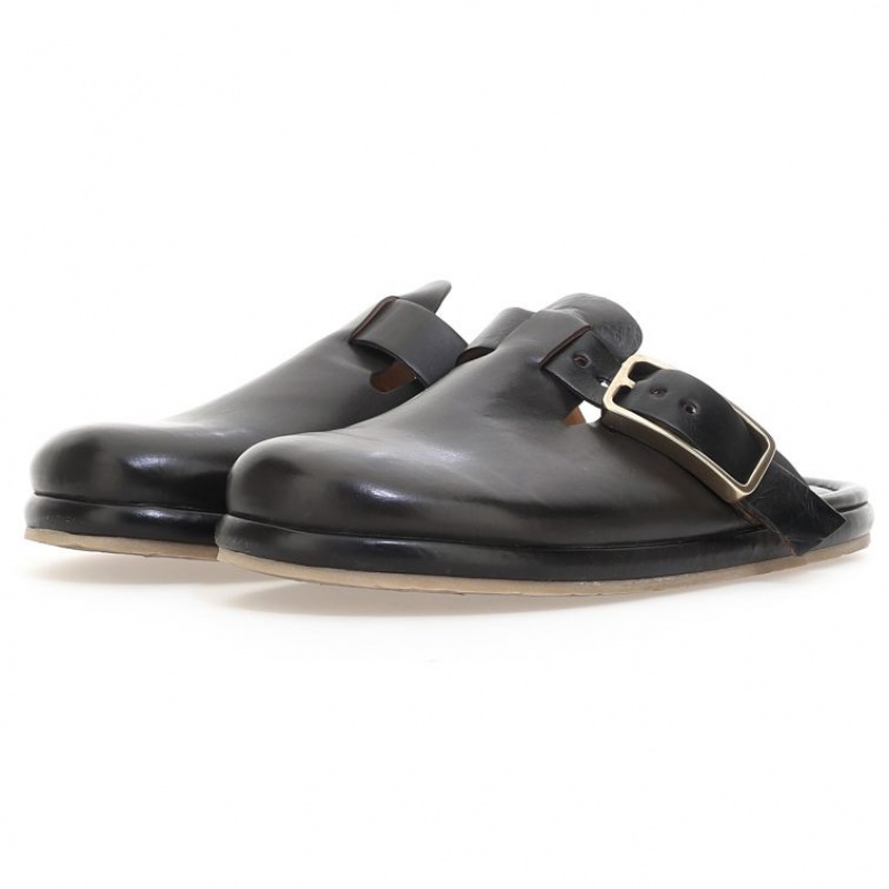 flat shoes A.S.98 Mules Mike Homme Noir | FR-759346LDY