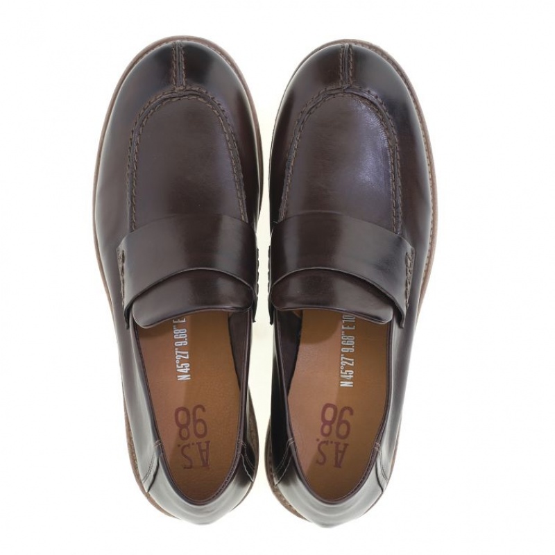 flat shoes A.S.98 Ogden Homme Chocolat | FR-750486EIW