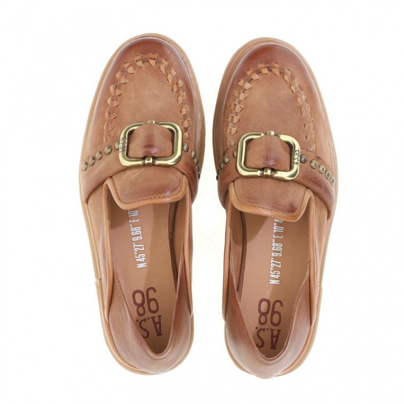 flat shoes A.S.98 Tamika Femme Kaki | FR-367190UHW