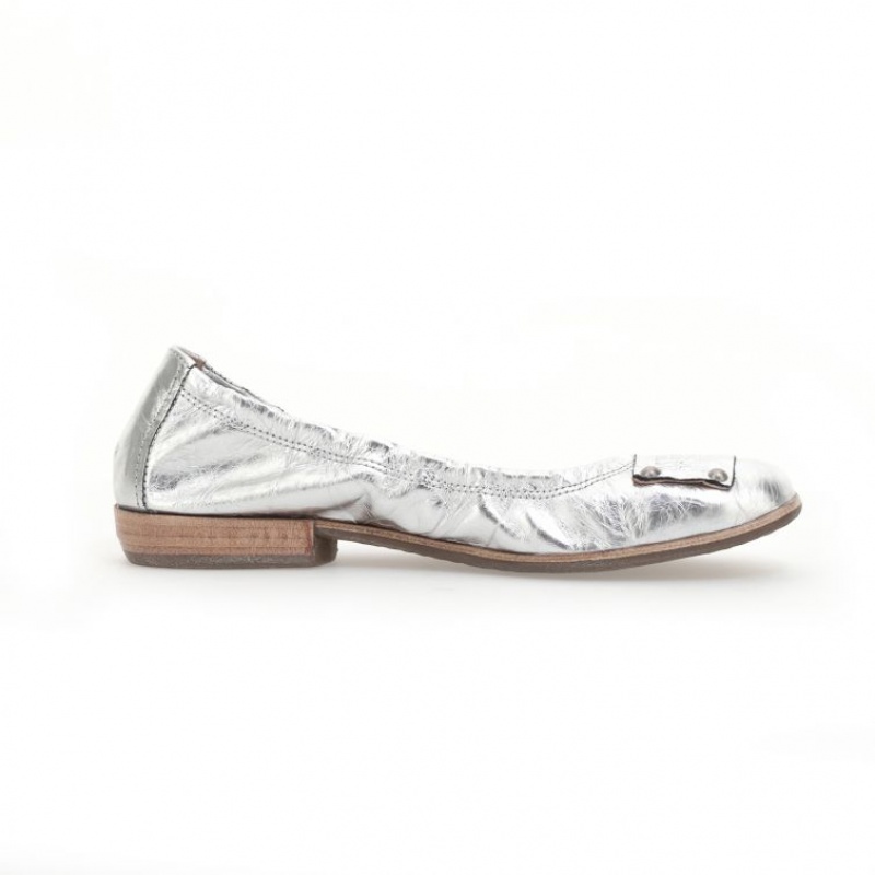 flat shoes A.S.98 Zula Femme Argent | FR-827965HAX